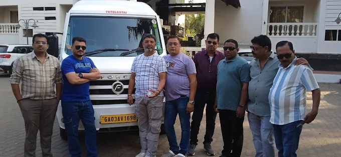 Tempo Traveller parked near resort